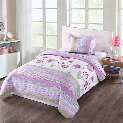 marcielo  piece kids bedspread quilts set throw blanket  teens girls bed printed bedding