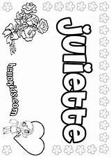 Juliette Coloring Pages Color Name Hellokids Print Online Girls sketch template