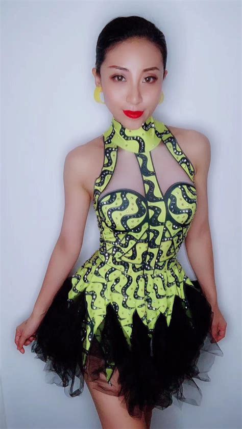 sexy sparkly rhinestones printed dress stage costume women s nightclub