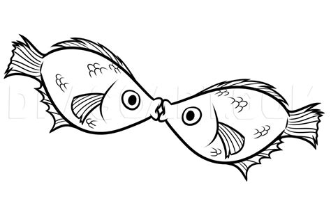 kissing fish coloring pages pictures