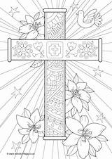 Colouring Cross Easter Pages Kids Become Member Log sketch template