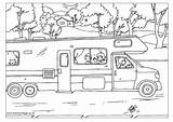 Colouring Campervan Pages Kids Camper Van Summer Holidays Coloring Camping Print Transport sketch template