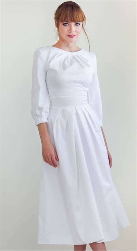witte midi jurk stijlvolle witte jurk elegante jurk katoenen etsy
