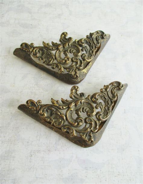 pair  vintage decorative metal corner pieces