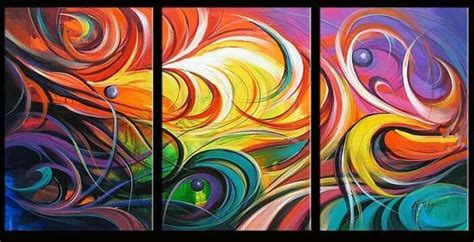 buy  panel wall art hand painted canvas oil painting modern abstract colorful