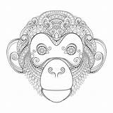 Coloring Monkey Kidspressmagazine Stress Monkeys Anxiety Zentangle Primate sketch template