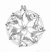 Coloring Pages Mandala Horse sketch template