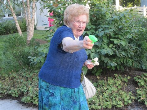 Old Lady With Water Gun Gets Photoshopped In Hilarious
