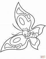 Coloring Butterfly Pages Smile Cute Happy Drawing sketch template