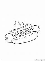 Hot Dog Coloring Pages Getcolorings sketch template