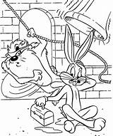 Coloring Bugs Pages Bunny Devil Tasmanian Cartoon Characters Looney Tunes Cartoons Popular sketch template