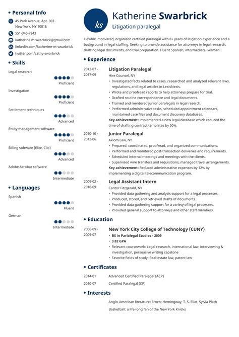 paralegal resume samples skills job description