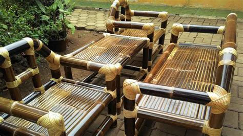 membuat kursi  bambu  pemula