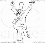 Ringmaster Circus Enthusiastic Royalty Outlined Arms Holding Man His Clipart Coloring Pages Djart Vector Cartoon Template Illustration sketch template