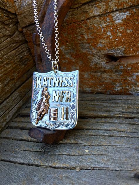 nfr  number   famous horse nfr custom leather dog tag necklace