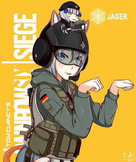 jager anime rainbow  siege hd phone wallpaper peakpx