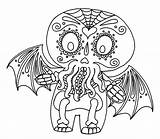 Cthulhu Coloring Pages Adult Hello Sugar Colouring Wenchkin Skull Sheets Stress Yucca Dead Yuccaflatsnm Dia Muertos Coloriage Kleurplaat Halloween Flats sketch template