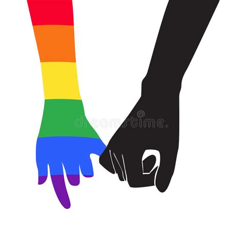 hand holding hand rainbow flag lgbt symbol vector stock vector