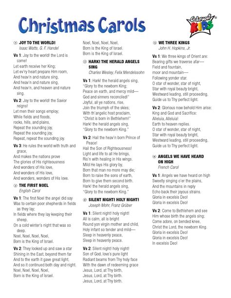 christmas carol lyrics printable booklet