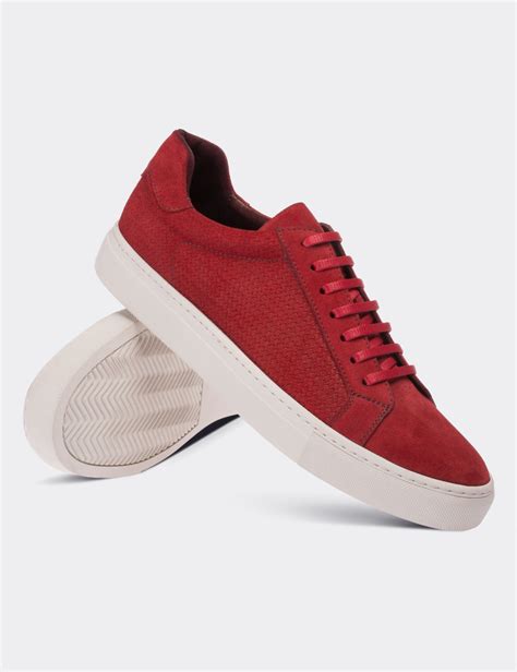 red suede leather sneakers deery