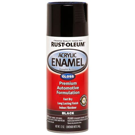 rust oleum automotive  oz black gloss acrylic enamel spray paint
