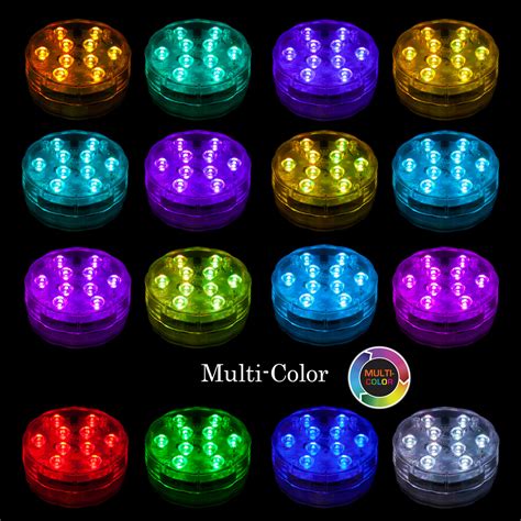 pack remote controlled  led multi color submersible led light