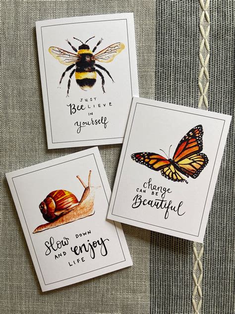 inspirational quotes greeting cards set   etsy