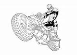 Spiderman Coloring Pages Motorcycle Spider Man Print Powerful Printable sketch template