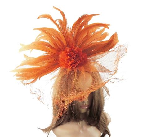 Portia Orange Fascinator Hat For Weddings Races And Special Etsy
