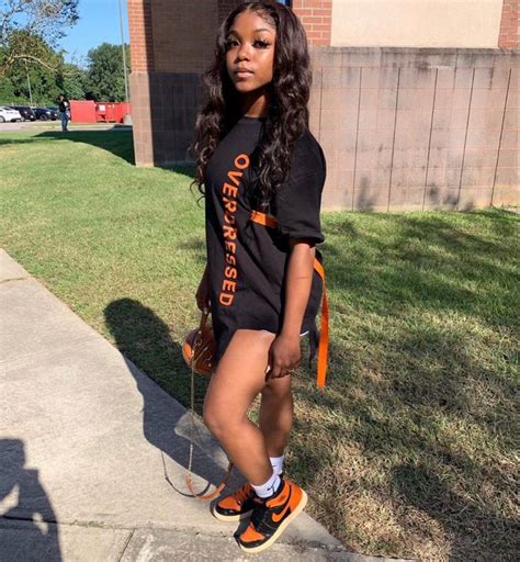 Nadia On Instagram “shawty A Lil Baddie 🧡” Black Girl Outfits