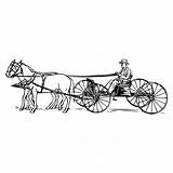 Wagen Paard Rijtuig Buckboard Vervoer Kleurplaat sketch template