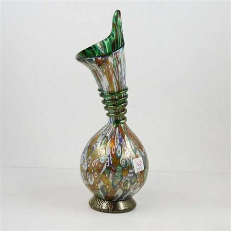 Murano Glass Vases Murano Millefiori Gold Art Glass Calla Lily Vase