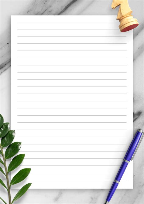 printable lined paper template narrow ruled  printable