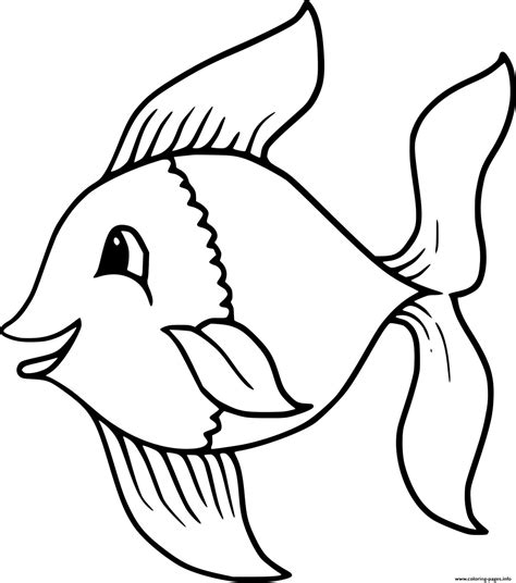 easy goldfish coloring page printable
