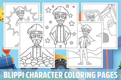 blippi character coloring pages  kids girls boys teens birthday