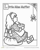 Muffet Rhyme Rhymes Worksheet Tales Incy Wincy sketch template