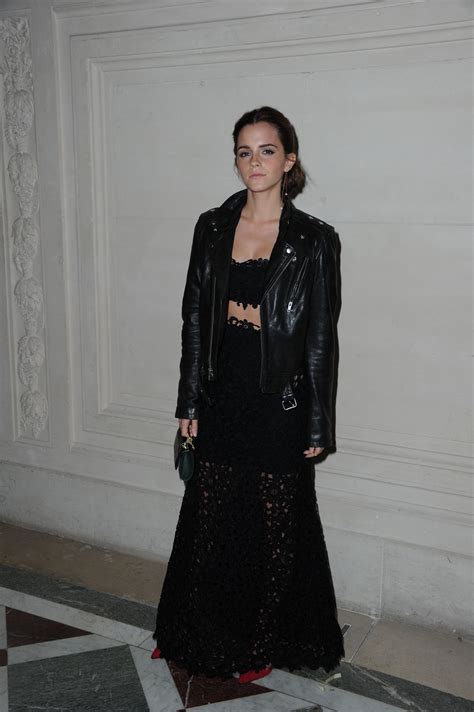 Emma Watson Rocking Leather And Lace At The 2014 Valentino