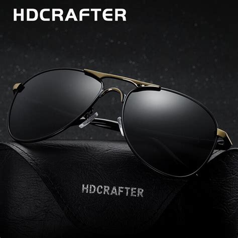 hdcrafter classic polarized pilot sunglasses men uv400 brand retro men