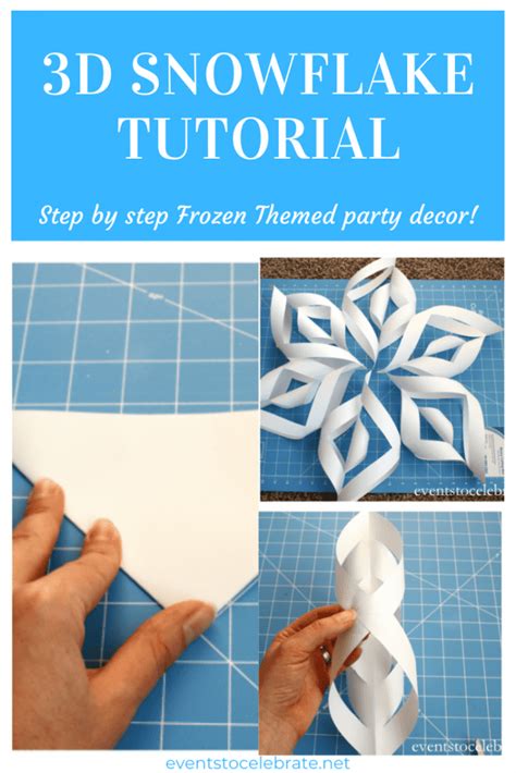 How To Make A 3d Paper Snowflake Easy Tutorial Party Ideas For