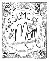 Coloring Mom Mothers Pages Sheets Printable Awesome Color Colouring Etsy Adult Happy Books Mother Sold Cute Quote Book sketch template