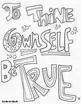 Coloring Pages Quotes Quote Honesty Doodle Shakespeare Inspirational Alley Colouring Sheets Kids Trust Graffiti True Mediafire Color Thine Self Own sketch template