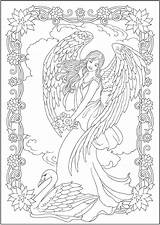 Coloring Angel Pages Adult Book Angels Dover Creative Haven Publications Elegant Printable Doverpublications Colouring Sheets Mandala Marty Noble Fairy Designs sketch template