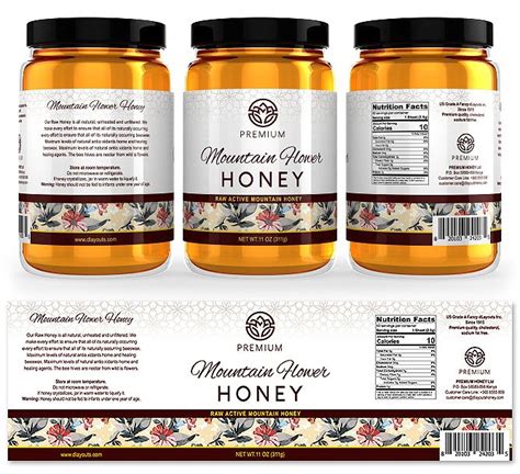 mountain flower honey labels templatehttpwwwdlayoutscomtemplatemountain flower honey