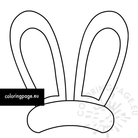 easter bunny ears craft template coloring page
