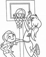 Coloring Basketball Girls Playing Print Topcoloringpages sketch template