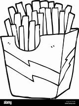 Patatine Fries Fritte Fritas Papas Dibujado Alzada Freehand Disegnati sketch template