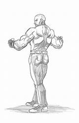 Cage Luke Marvel Muscles Drawing Back sketch template
