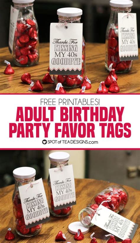 Adult Birthday Party Favors With Free Printable Tag 50th