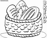 Coloring Pages Bread Basket Template Drawing sketch template