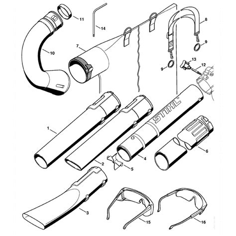 stihl bg  blower bg  parts diagram nozzle
